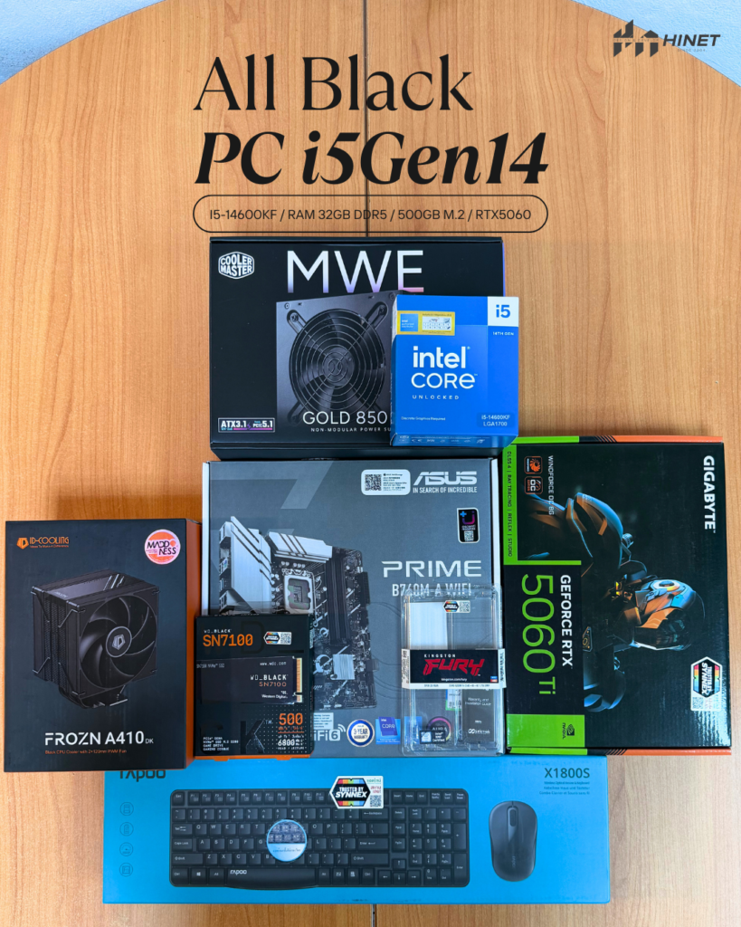 PCSet i5Gen14 32GBDDR5 RTX5060Ti 3